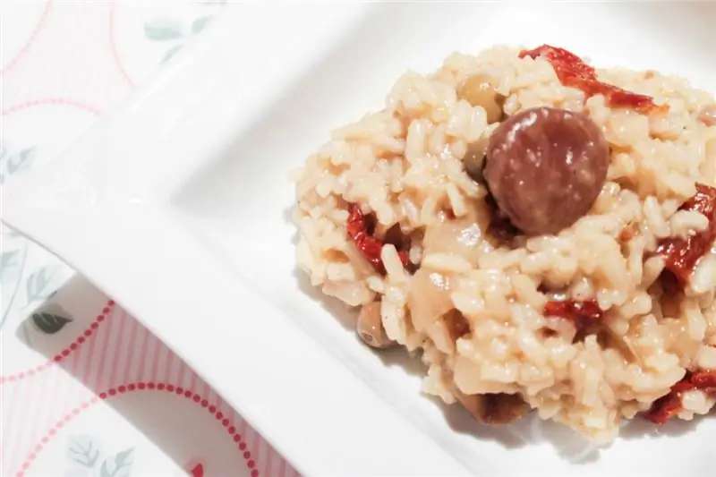 Ризотто с лимоном и пивом с оливками и каштанами [веганский, без глютена]