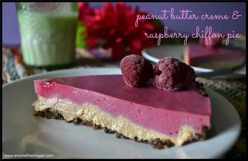 арахисовое масло сливки и малина шифон пирог-1200x777