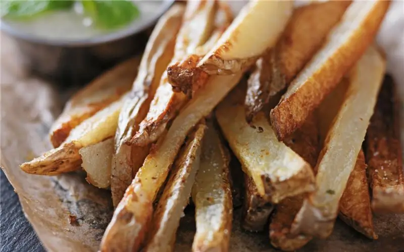 Картофель фри с чесноком без масла