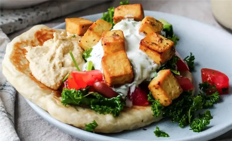 Греческий лимон с травами тофу Naanwiches